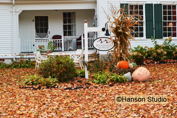 Arlington, VT - Rockwell's Retreat - Sign and Pumpkins - Fall